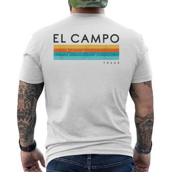 Vintage El Campo Tx Texas Usa Retro Men's T-shirt Back Print | Mazezy
