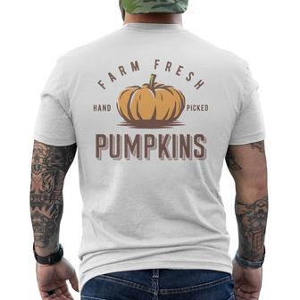 Vintage Fall Halloween Thanksgiving Fresh Farm Pumpkins Halloween Funny Gifts Mens Back Print T-shirt | Mazezy
