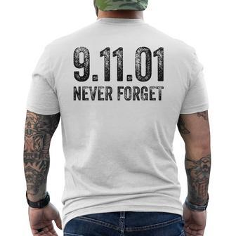 Vintage Never Forget Patriotic 911 American Retro Men's Back Print T-shirt | Mazezy