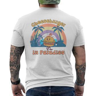 Vintage Funny Cheeseburger In Paradise Summer Vacation Vibe Vacation Funny Gifts Mens Back Print T-shirt | Mazezy