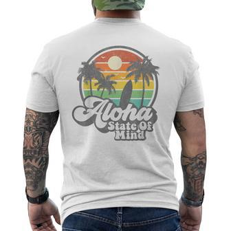 Vintage Hawaii Aloha State Hawaiian Beach Surfing Surf Men's T-shirt Back Print | Mazezy