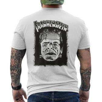 Vintage Horror Movie Monster Halloween Frankenstein Monster Halloween Men's T-shirt Back Print | Mazezy UK