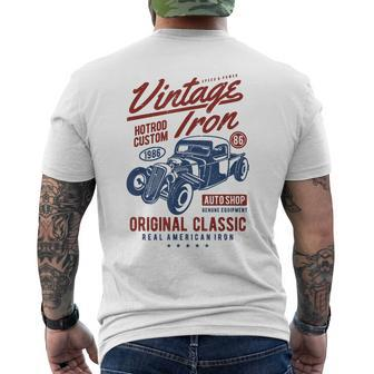 Vintage Iron Hot Rod Custom Original Classic Mens Back Print T-shirt - Monsterry DE