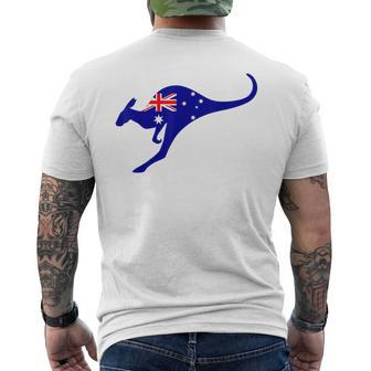 Vintage Kangaroo Australia Flag Aussie Roo Kangaroo Mens Back Print T-shirt - Seseable