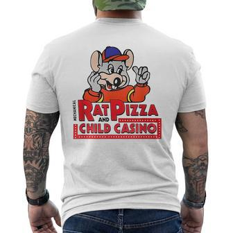 Vintage Mechanical Rat Pizza And Child Casino Mouse Men's T-shirt Back Print - Thegiftio UK