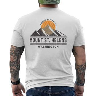 Vintage Mount St Helens Washington Mountain Souvenir Men's T-shirt Back Print | Mazezy
