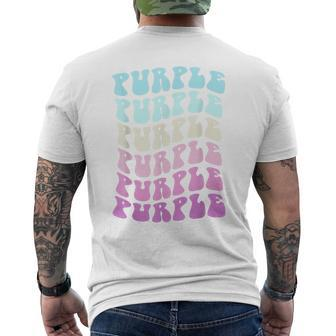 Vintage Purple Team Summer Camp War Game Sports Color School Mens Back Print T-shirt | Mazezy