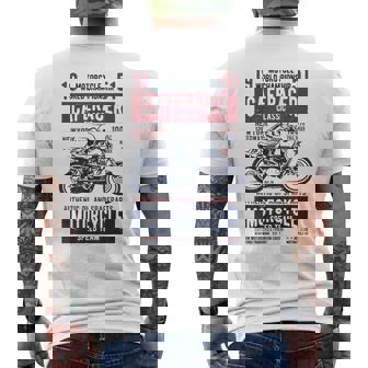 Vintage Retro Motorcycle Biker Cafe Racer Men's Back Print T-shirt | Mazezy