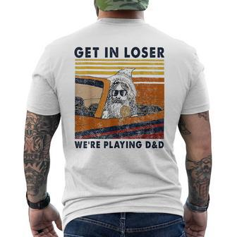 Vintage Retro Old Man Get In Loser Were Playing D&D Mens Back Print T-shirt - Thegiftio UK