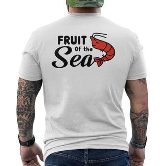 Vintage Shrimp Fruit Of The Sea Shrimp Anime Funny Shrimps Mens Back Print T-shirt | Mazezy