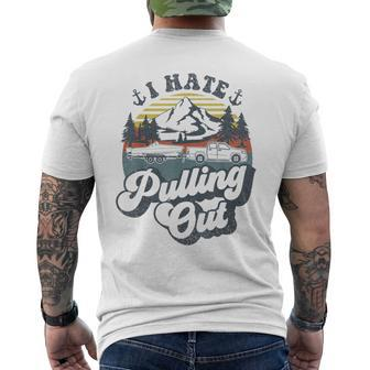 Vintage Truck Towing Boat Captain Funny I Hate Pulling Out Mens Back Print T-shirt - Seseable