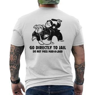 Vintage Trump Go Directly To Jail Men's T-shirt Back Print | Mazezy