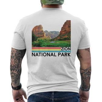 Vintage Zion National Park Retro Mountain Men's T-shirt Back Print | Mazezy