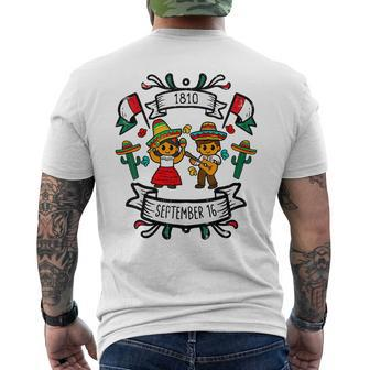 Viva Mexico September 16 1810 Mexican Independence Day Men's T-shirt Back Print - Seseable