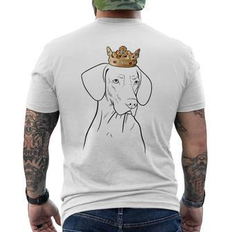 Vizsla Dog Wearing Crown Men's T-shirt Back Print | Mazezy