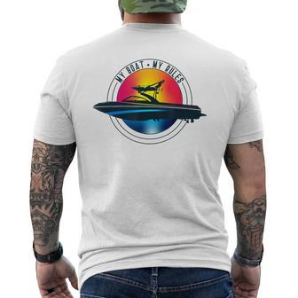 Wakeboard Boat My Boat My Rules Wakeboarding Men's T-shirt Back Print | Mazezy