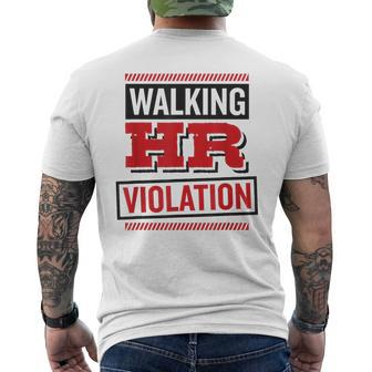 Walking Hr Violation Human Resource Mens Back Print T-shirt - Seseable