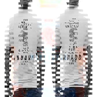 Wampanoag Native American Indian Woman Never Underestimate Native American Funny Gifts Mens Back Print T-shirt | Mazezy