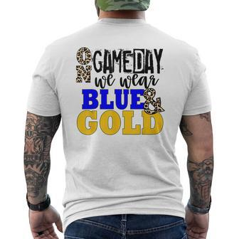 We Wear Blue And Gold School Spirit Men's T-shirt Back Print - Seseable