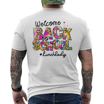 Welcome Back To School Lunch Lady Leopard Tie Dye Mens Back Print T-shirt - Monsterry