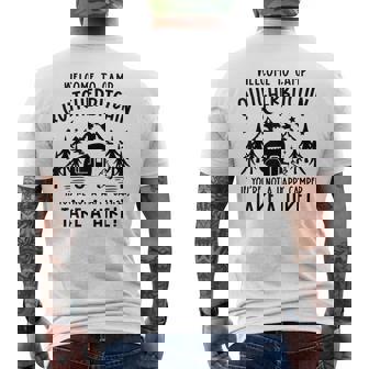 Welcome To Camp Quitcherbitchin Summer Camp Camping Life Men's Back Print T-shirt | Mazezy