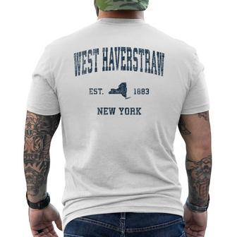 West Haverstraw New York Ny Vintage Sports Navy Print Men's T-shirt Back Print | Mazezy