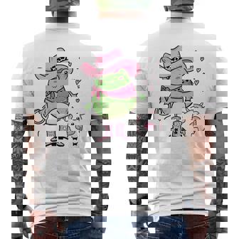 Western Cowgirl Hat Boots Cottagecore Frog Cow - Pink Gifts For Frog Lovers Funny Gifts Mens Back Print T-shirt | Mazezy