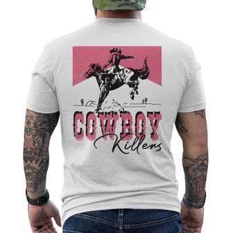 Western Cowgirl Punchy Rodeo Cowboy Killers Cowboy Riding Rodeo Funny Gifts Mens Back Print T-shirt | Mazezy
