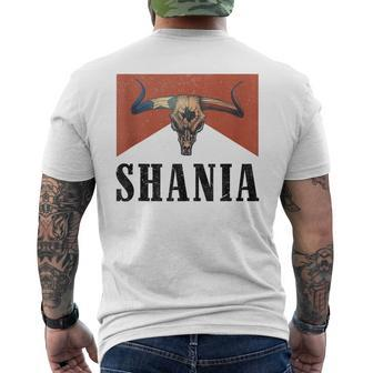 Western Shania First Name Punchy Cowboy Cowgirl Rodeo Style Mens Back Print T-shirt - Seseable