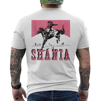 Western Shania First Name Punchy Cowboy Cowgirl Rodeo Style Rodeo Funny Gifts Mens Back Print T-shirt | Mazezy