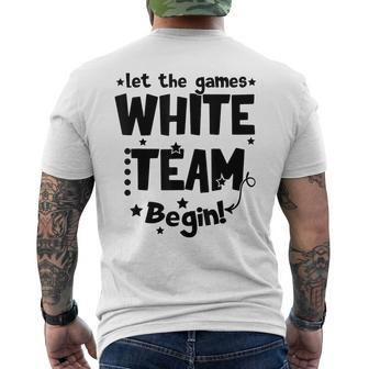 White Team Let The Games Begin Field Trip Day Mens Back Print T-shirt - Seseable