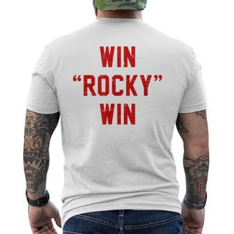 Win Rocky Win Pre-Distessed Font Mens Back Print T-shirt - Seseable