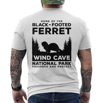 Wind Cave National Park Endangered Black Footed Ferret Men's T-shirt Back Print | Mazezy CA
