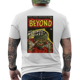 Wolfman Halloween Monster Vintage Horror Movie Werewolf Halloween Funny Gifts Mens Back Print T-shirt | Mazezy