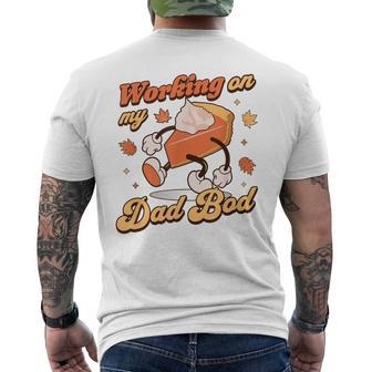 Working On My Dad Bod Thanksgiving Pregnancy Announcement Men's T-shirt Back Print - Thegiftio UK