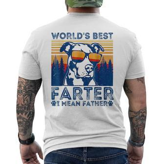 Worlds Best Farter I Mean Father Best Dad Ever Cool Dog Mens Back Print T-shirt - Thegiftio UK
