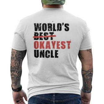 Worlds Best Okayest Uncle Acy014a Mens Back Print T-shirt | Mazezy