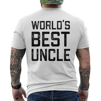 Worlds Best Uncle Gift For Uncle Mens Back Print T-shirt | Mazezy