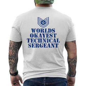 Worlds Okayest Airforce Technical Sergeant Men's T-shirt Back Print | Mazezy
