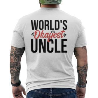 Worlds Okayest Uncle Acy014c Mens Back Print T-shirt | Mazezy