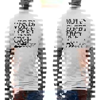 Worlds Okayest Uncle Gift Funny Worlds Okayest Uncle Mens Back Print T-shirt | Mazezy