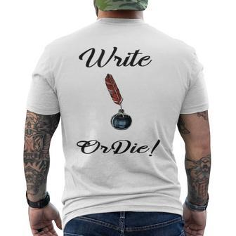 Write Or Die Writer's Men's T-shirt Back Print | Mazezy