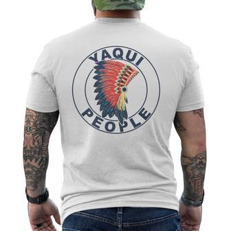 Yaqui Pride Headdress Proud Native American Yaqui Tribe Mens Back Print T-shirt | Mazezy