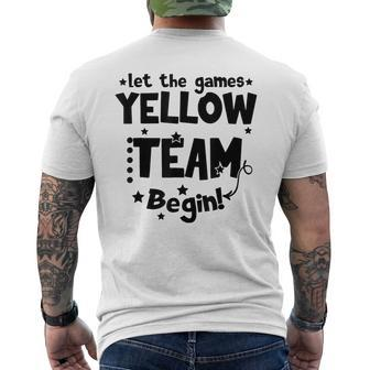 Yellow Team Let The Games Begin Field Trip Day Mens Back Print T-shirt | Mazezy