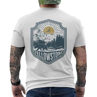 Yellowstone National Park Bear Nature Hiking Outdoors Men's T-shirt Back Print - Seseable