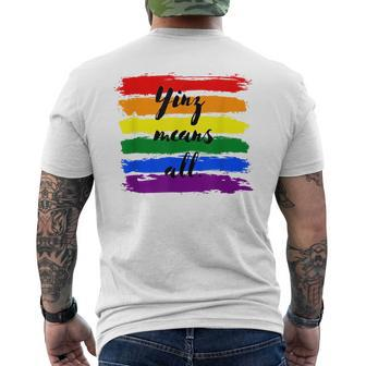 Yinz Means All Yinzer Pittsburgh Lgbt Pride Mens Back Print T-shirt | Mazezy