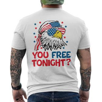 You Free Tonight Independence Day 4Th Of July American Eagle Mens Back Print T-shirt | Mazezy