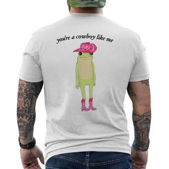 Youre A Cowboy Like Me  Cowboy Frog Pink Funny Gifts For Frog Lovers Funny Gifts Mens Back Print T-shirt