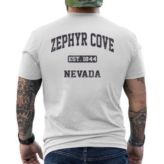 Zephyr Cove Nevada Nv Vintage State Athletic Style Men's T-shirt Back Print | Mazezy