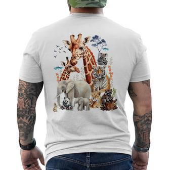 Zoo Animals Wildlife Birthday Party Animal Safari Jungle Men's T-shirt Back Print - Thegiftio UK